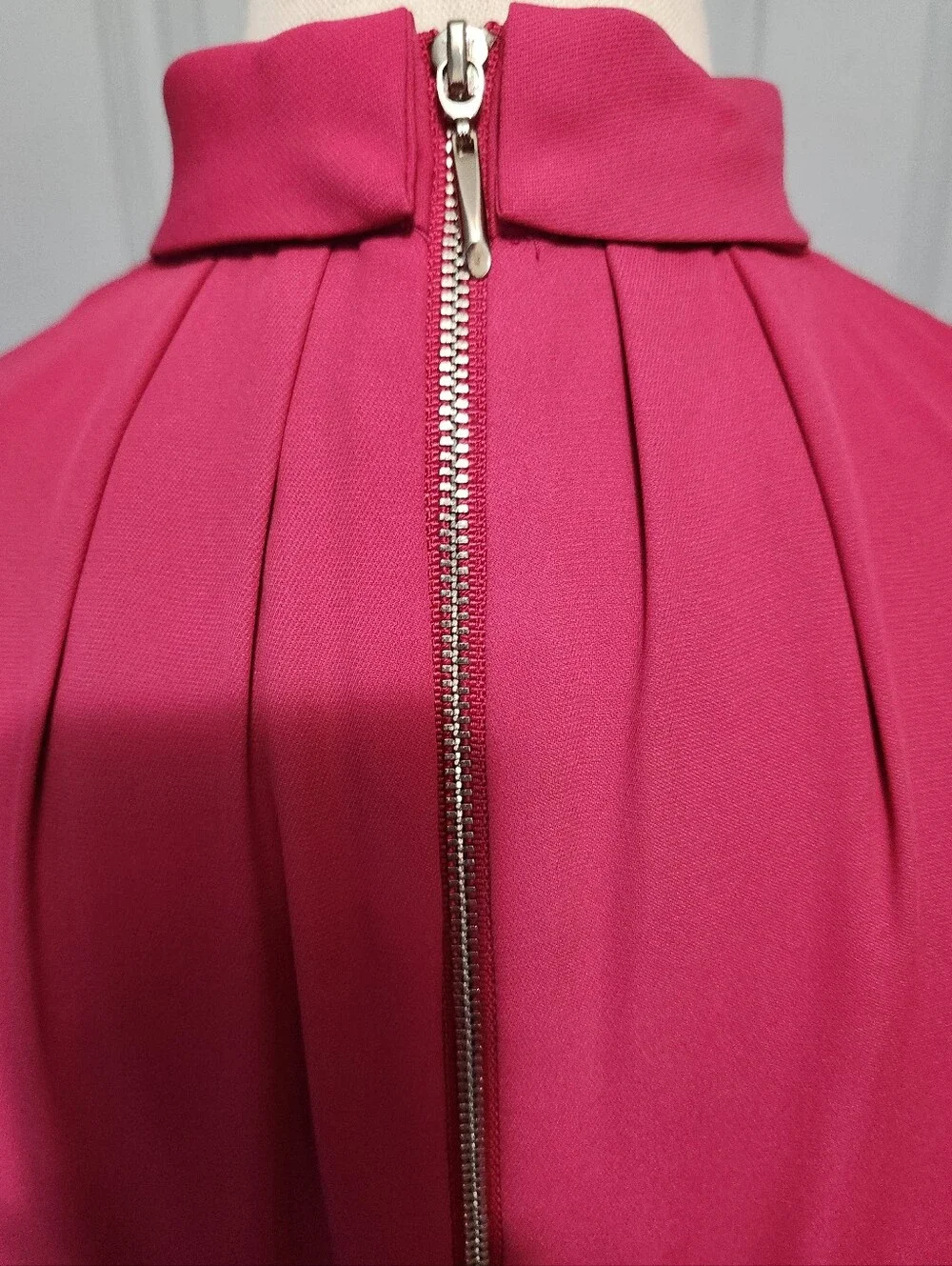 WHBM LIKE NEW Hot Pink Sleeveless V-Neck Midi Dress